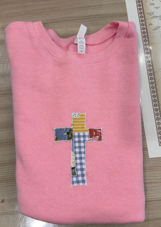 XL pink cross sweatshirt